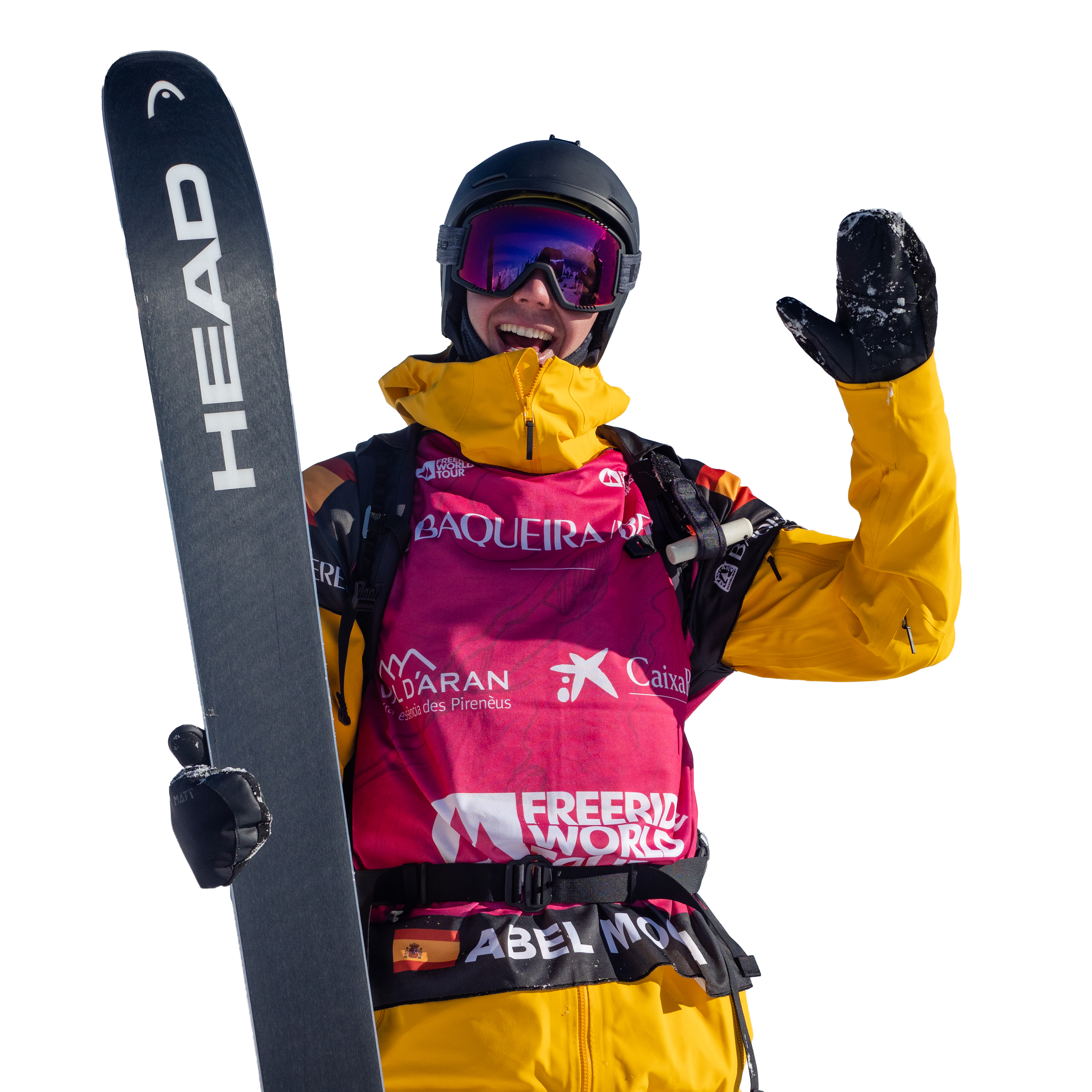Rider de Emotion con dorsal del Freeride World Tour