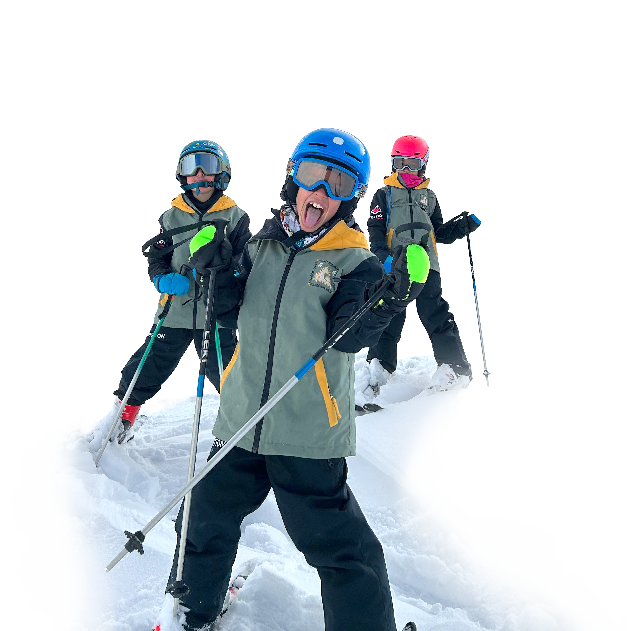 Niños del club Emotion en una etapa de freeride